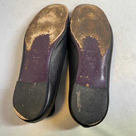 Fendi Red Leather Ruffle Trim Ballet Flats - Picture 5 of 5